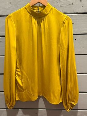 NWT Trina Turk Mock Neck Long-Sleeve Blouse